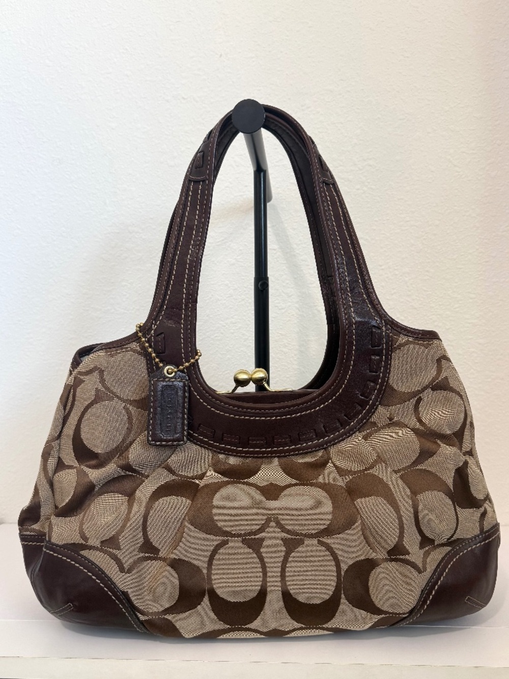 Coach Ergo Signature Pleated kisslock bag